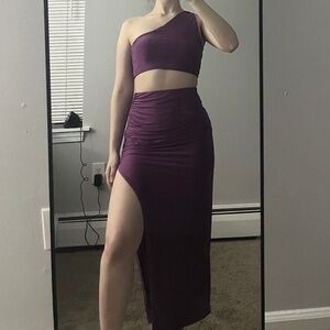 NEW High-Waisted Skirt + One Shoulder Top